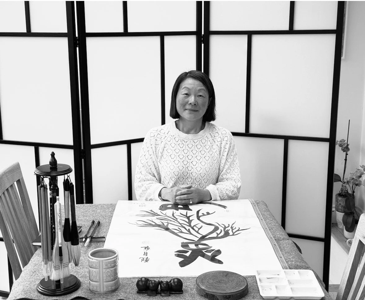 Mindful Water Calligraphy Flower Painting