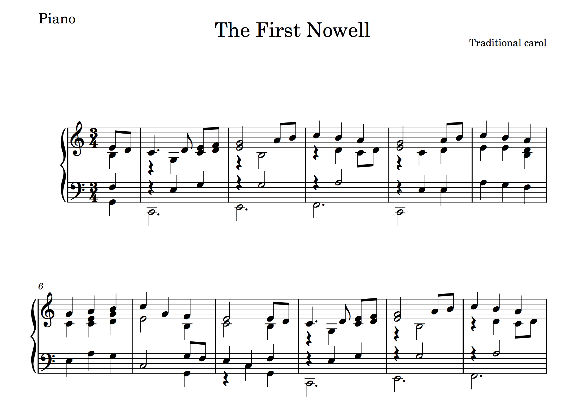 'The First Nowell' (in Dorico)