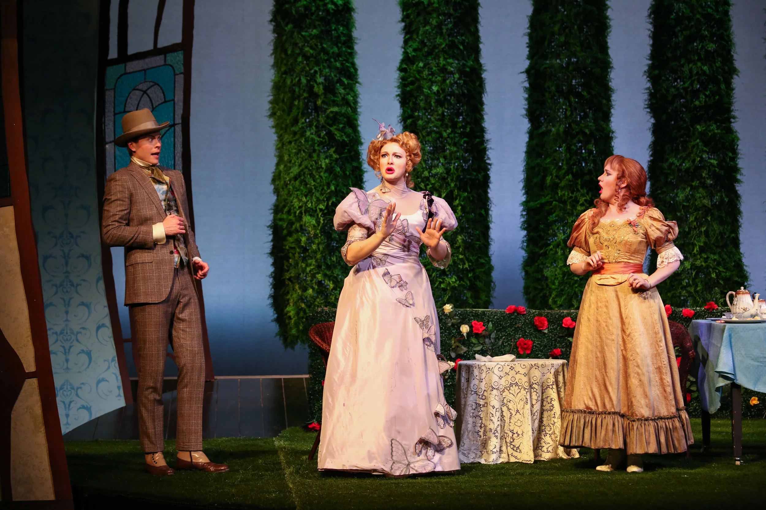 The Importance of Being Earnest (2017) --- Texas Christian University Director : Krista Scott; Scenic Designer : Michael Heil; Costume Designer : Murell Horton; Lighting Designer : Tyler Beard; Technical Director : Tristan Decker; Photo: Amy Petersen