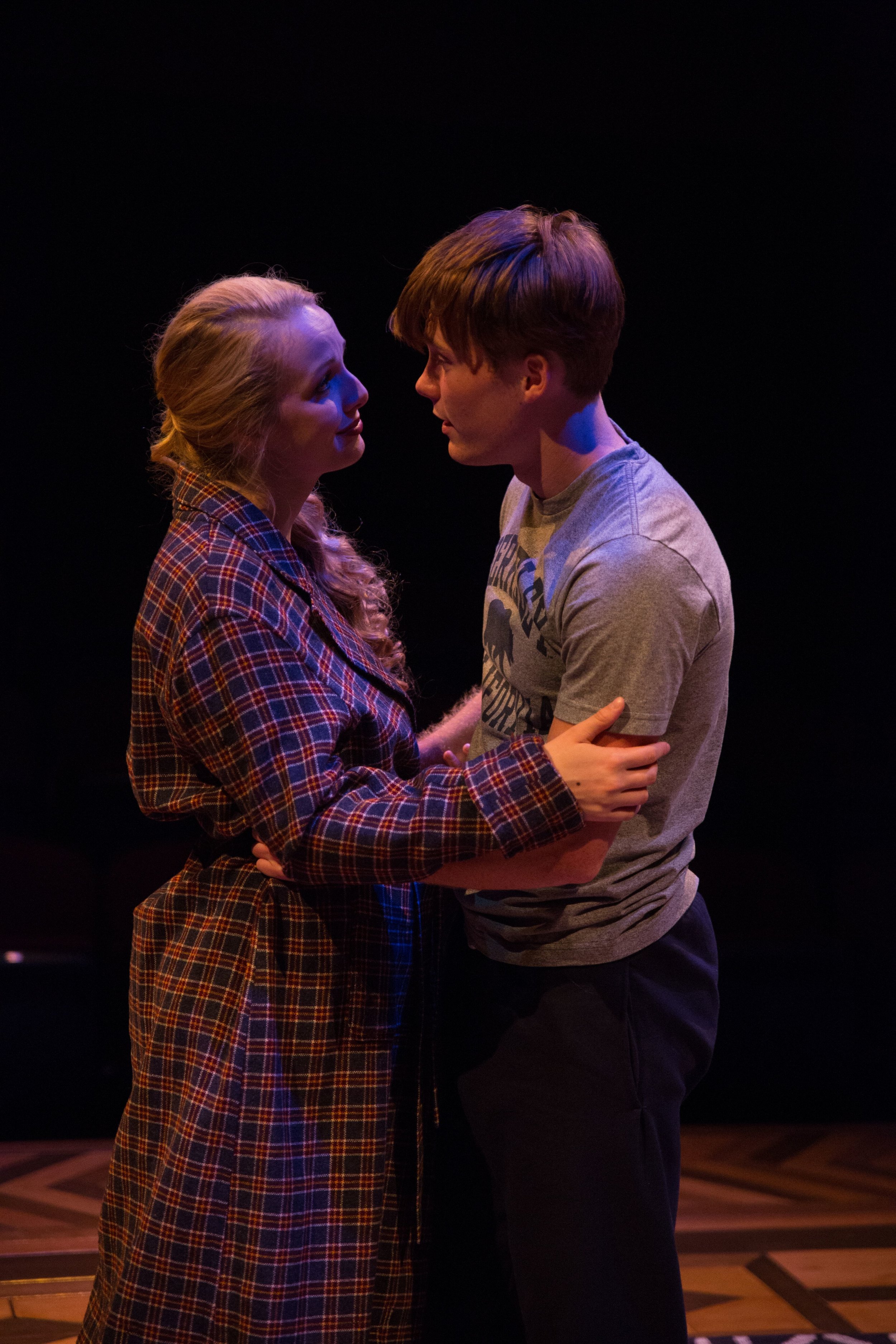 Tom Kellogg in B Flat (2017) --- Texas Christian University Director : T.J. Walsh; Scenic Designer : Brian Clinin; Costume Designer : Brian Clinin; Lighting Designer : Tristan Decker; Technical Director : Phil Zielke; Photo: Amy Petersen