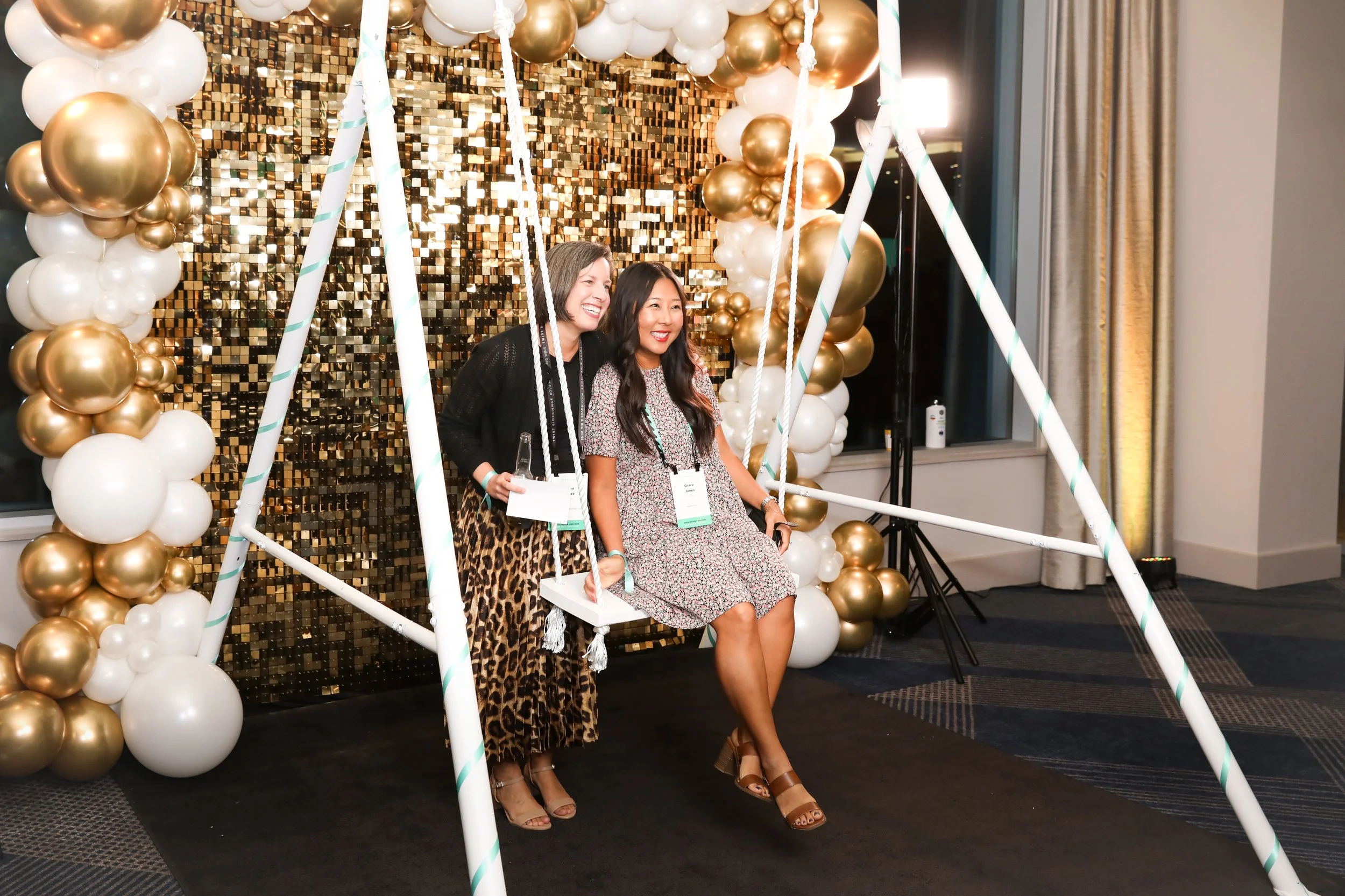 Custom swingset photo booth experience in Portland