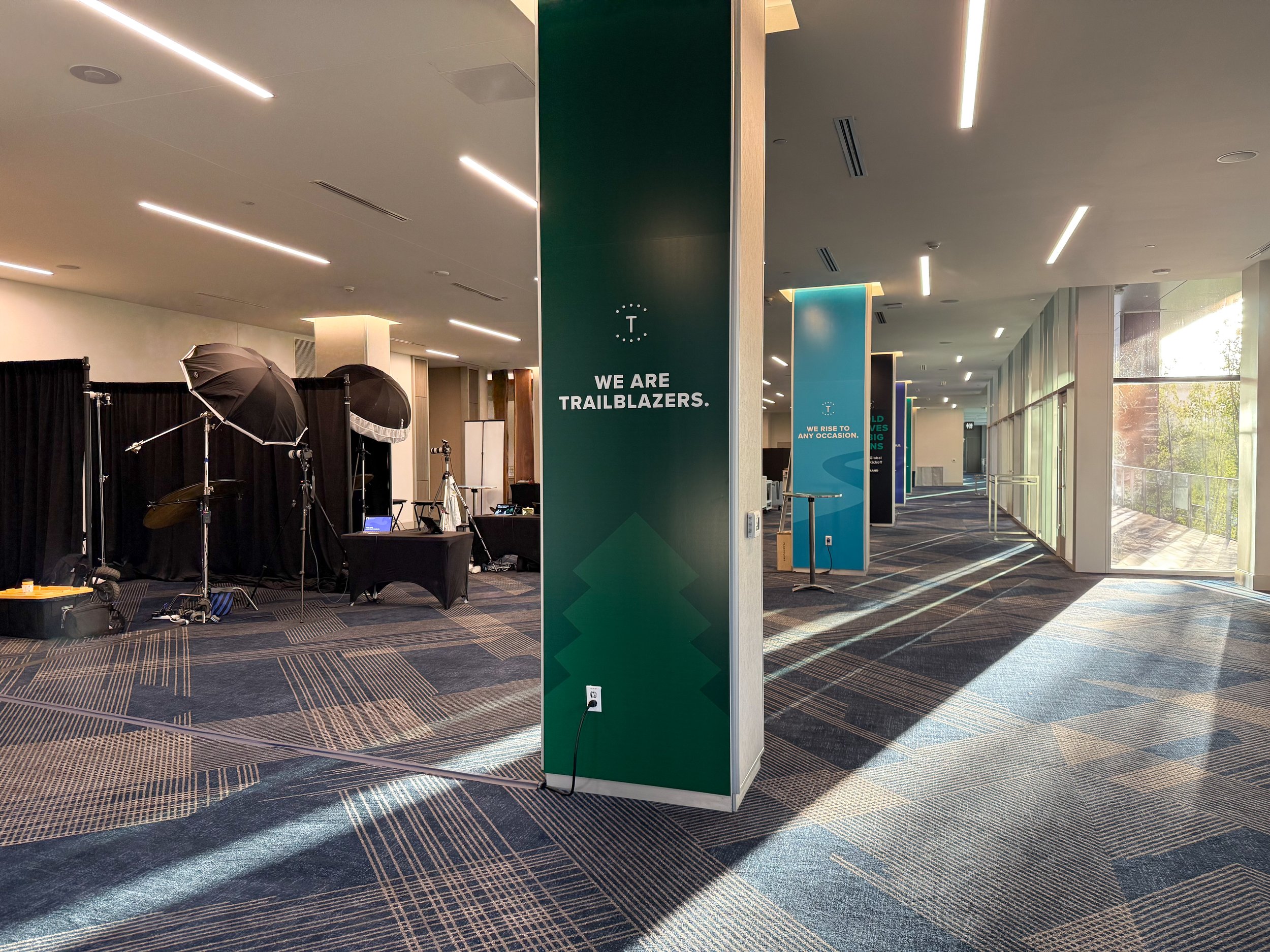 Instant headshot booths at a large corporate event and tradeshow