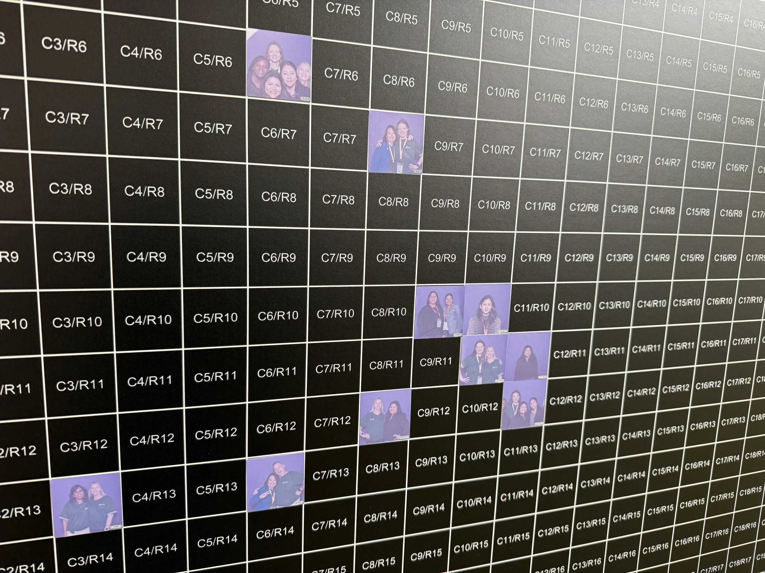 close up of photo mosaic sticker squares