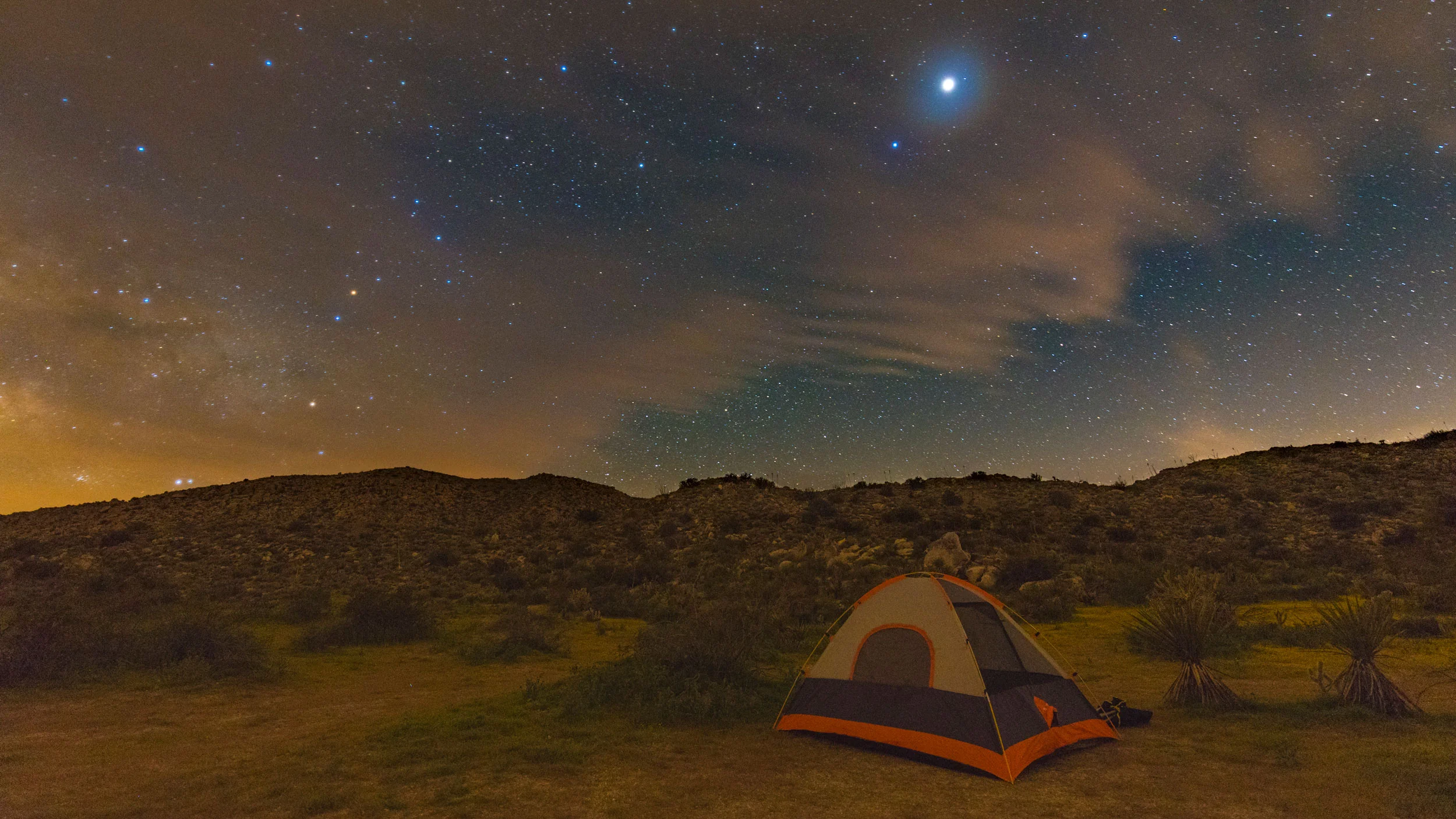 Cold night in the desert.