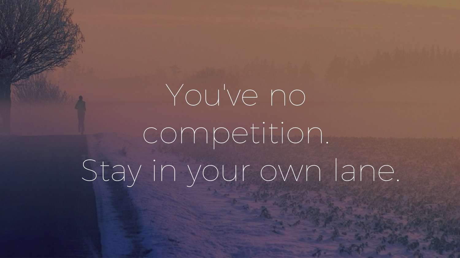 You Ve No Competition Stay In Your Own Lane Shereen Pasha