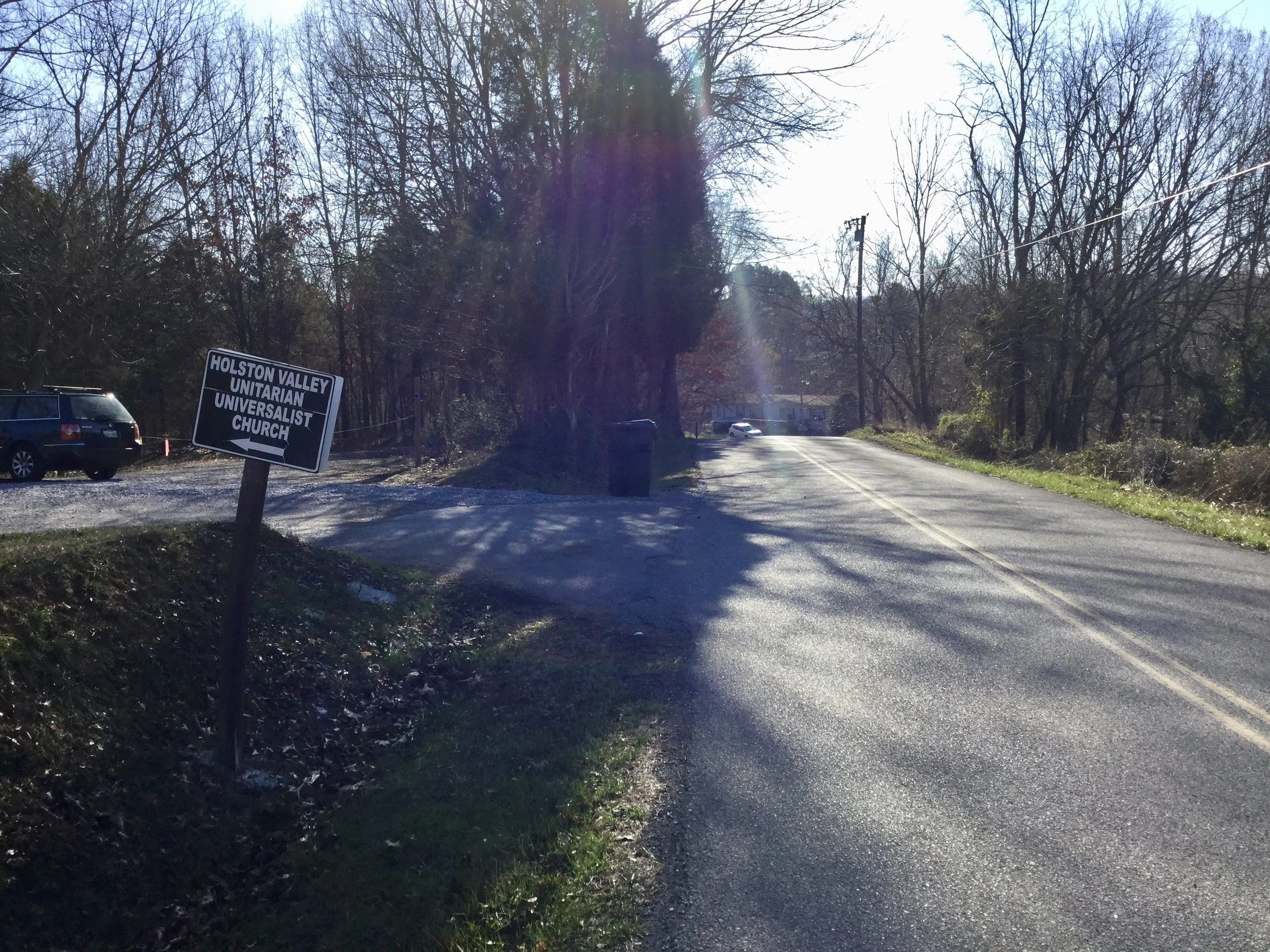 Look for the tiny sign along Bob Jobe Rd.