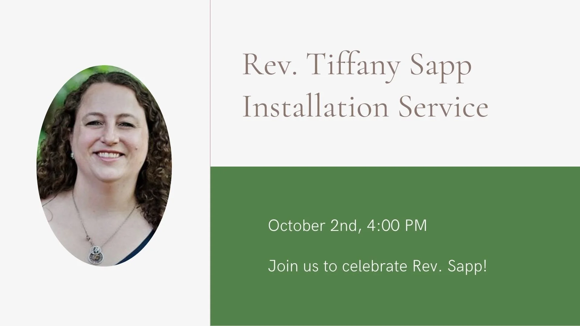 Rev. Tiffany Installation Service