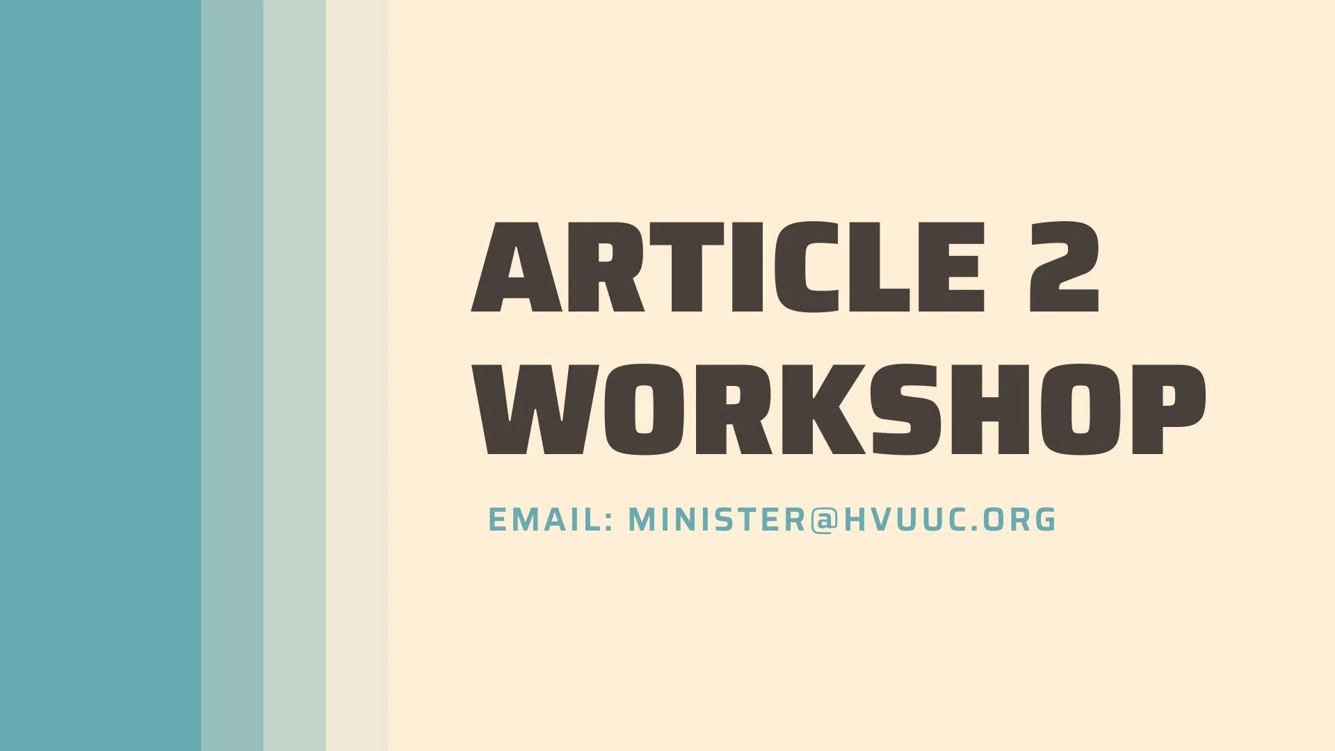 Article 2 Workshop - Please RSVP