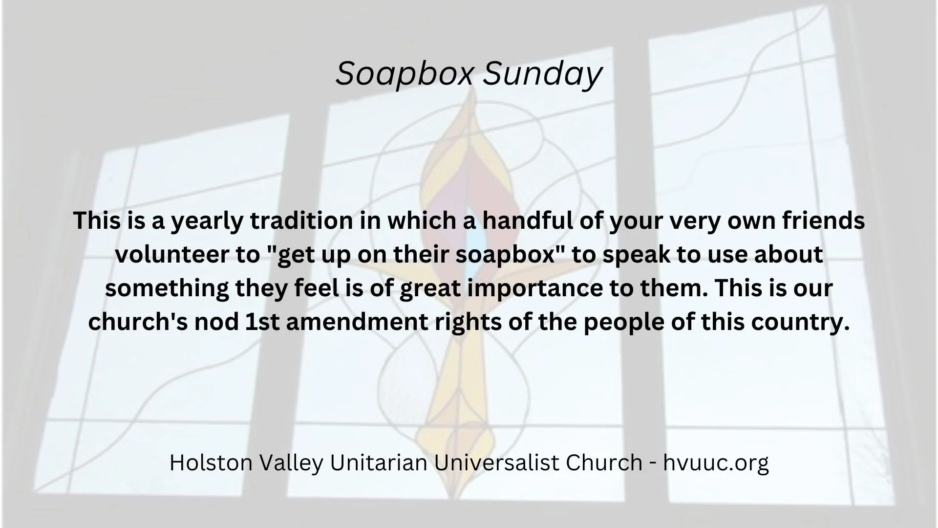 Soapbox Sunday - NO RE this week!