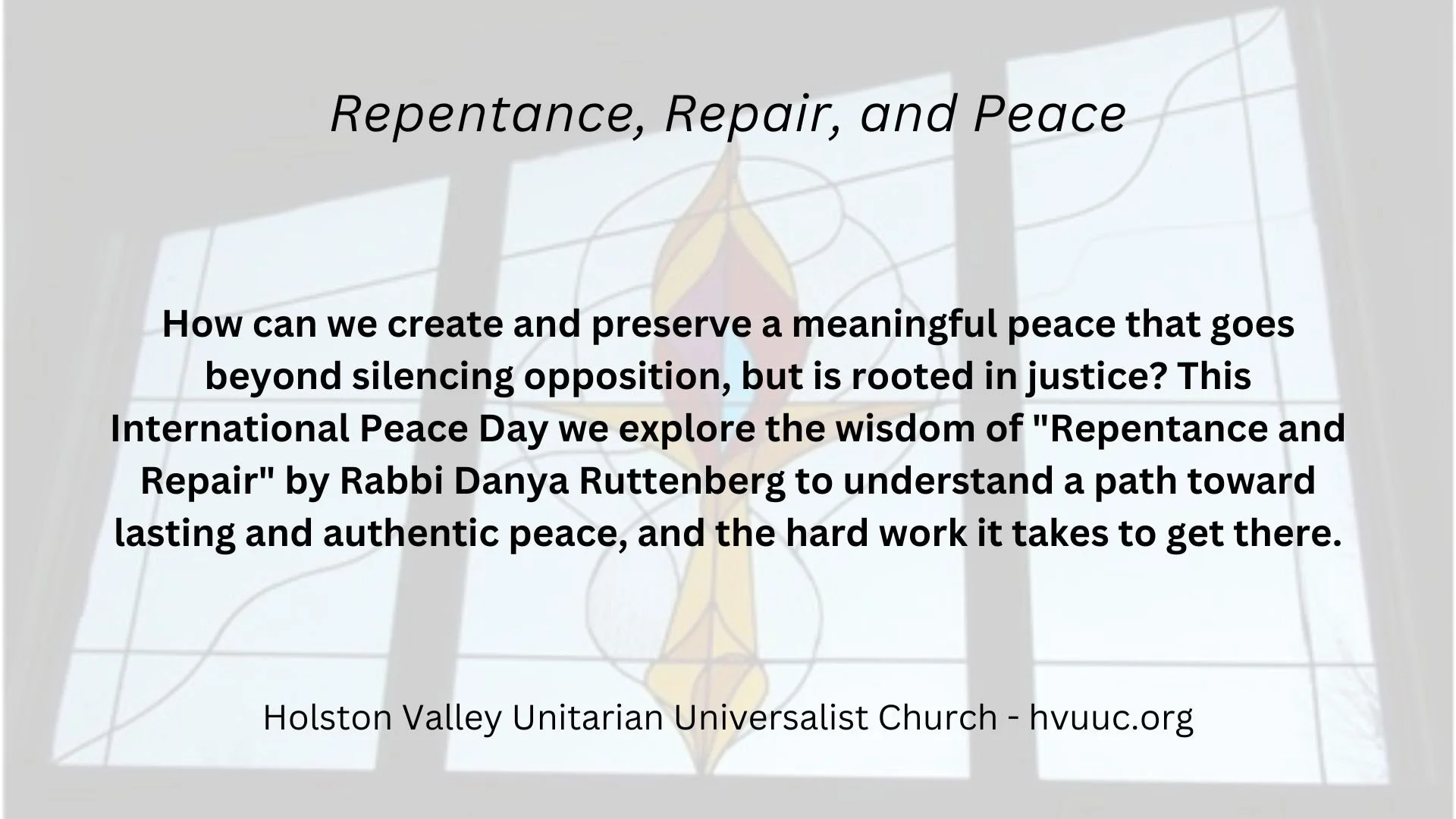 Repentance, Repair, and Peace