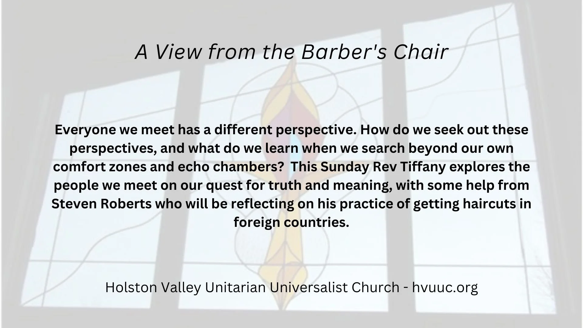 A View from the Barber's Chair