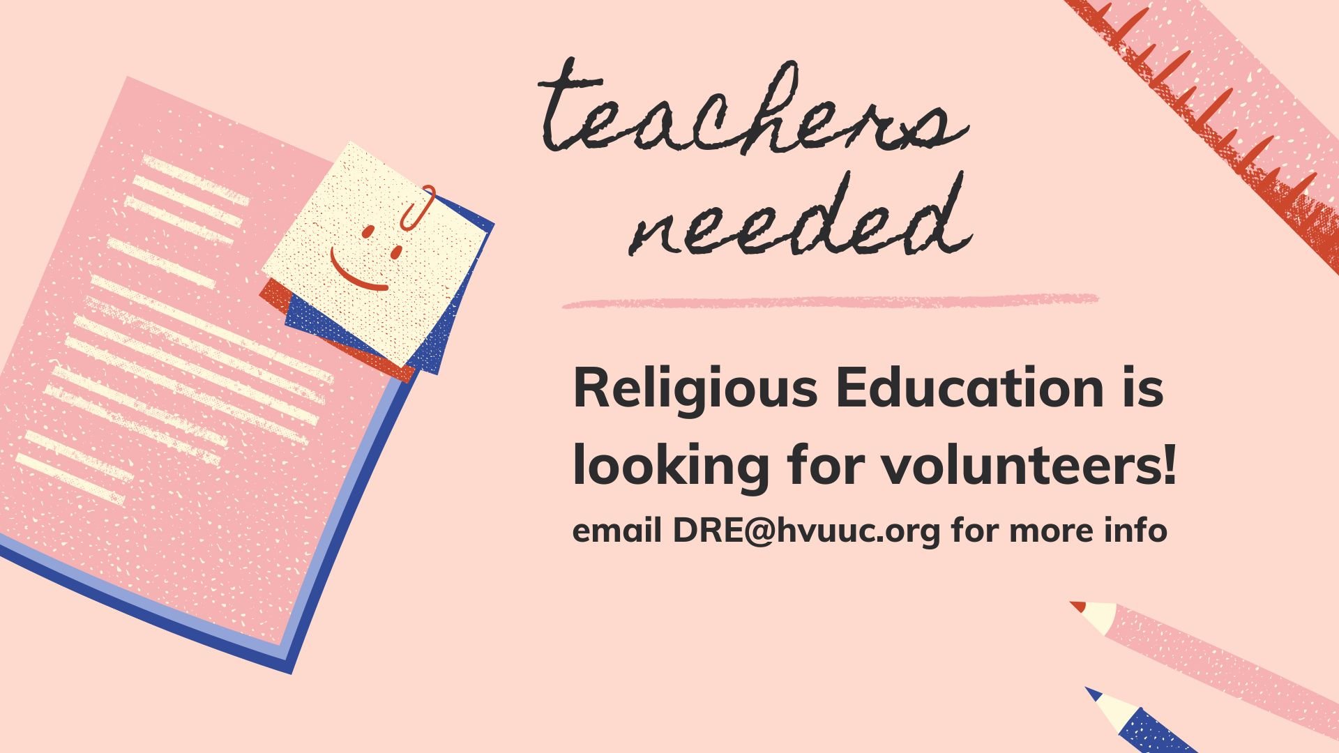 K-5 Religious Education Volunteers Needed this Sunday and Beyond