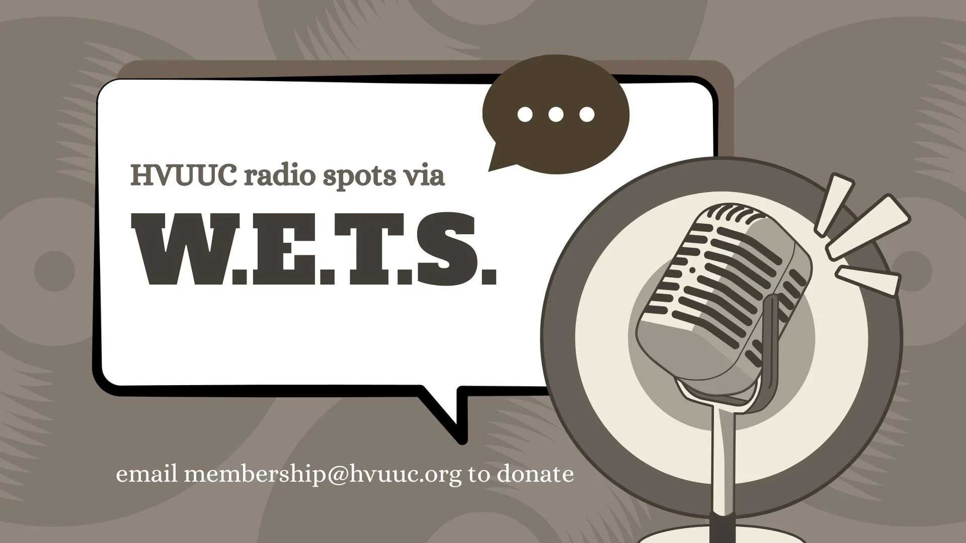 Donations for HVUUC radio spots on W.E.T.S.