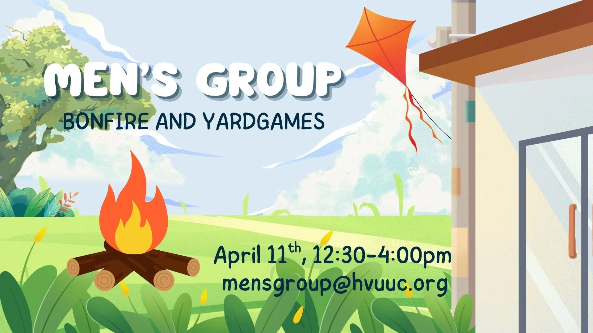 Mens Group Bonfire and Yard Games