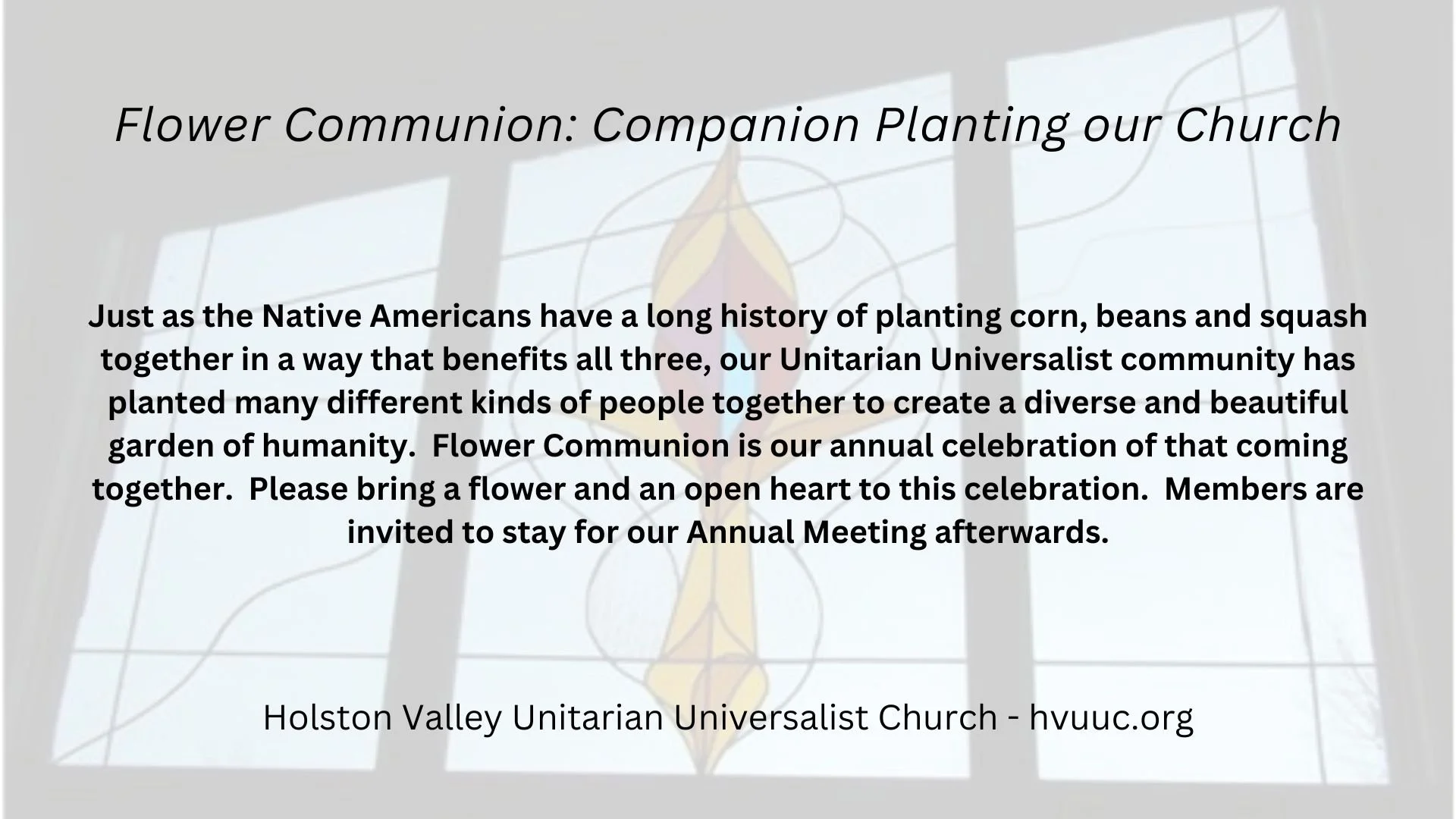 Flower Communion: Companion Planting our Church