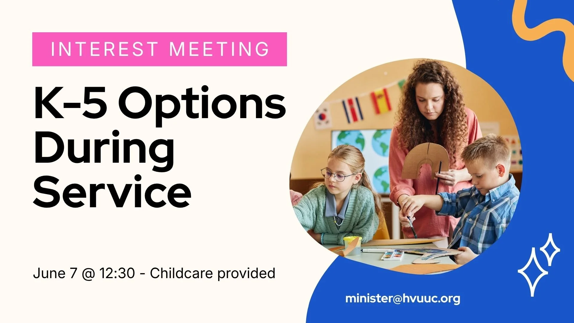 Interest Meeting about K-5 options during Sunday Services