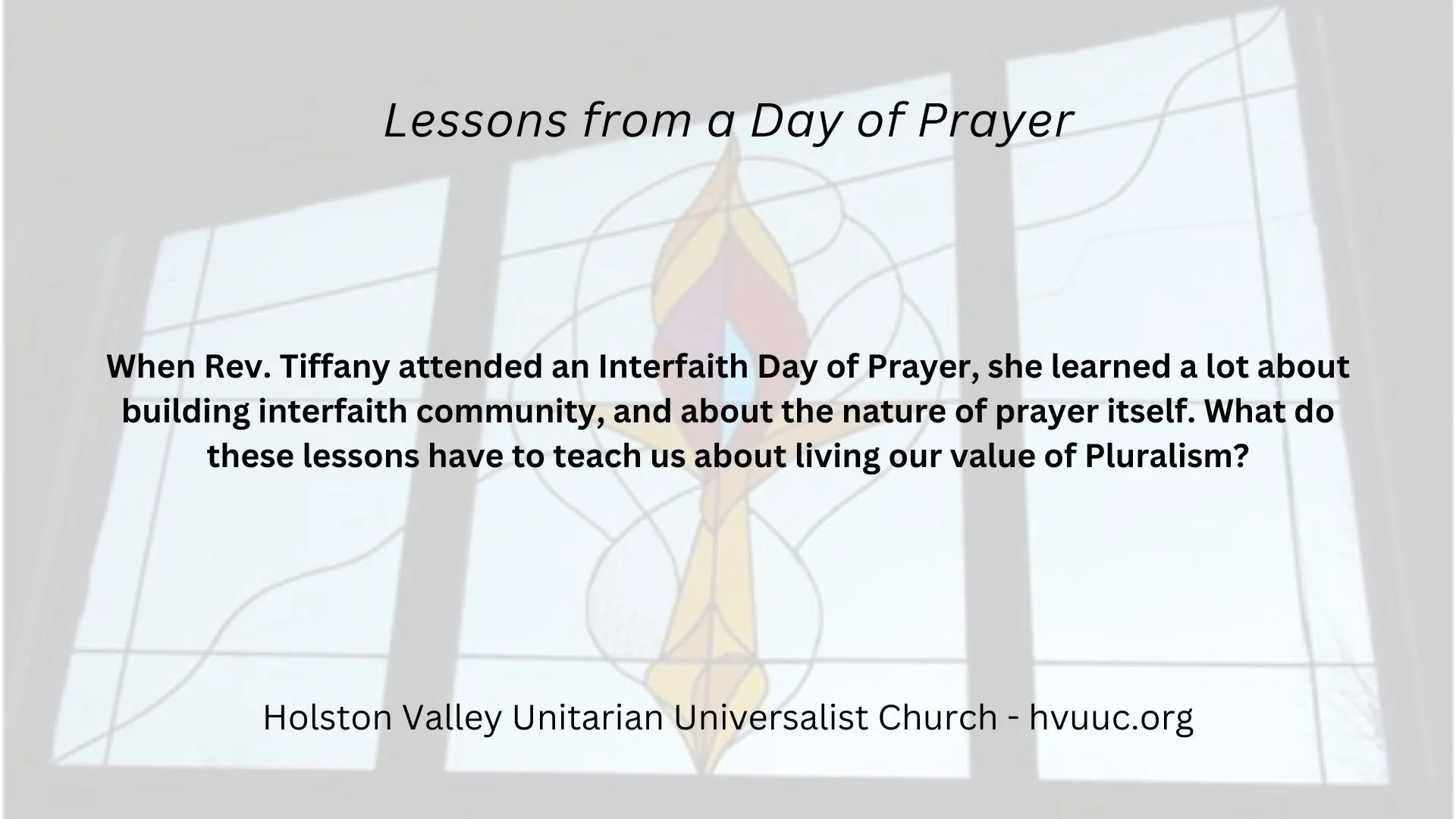 Lessons from a Day of Prayer