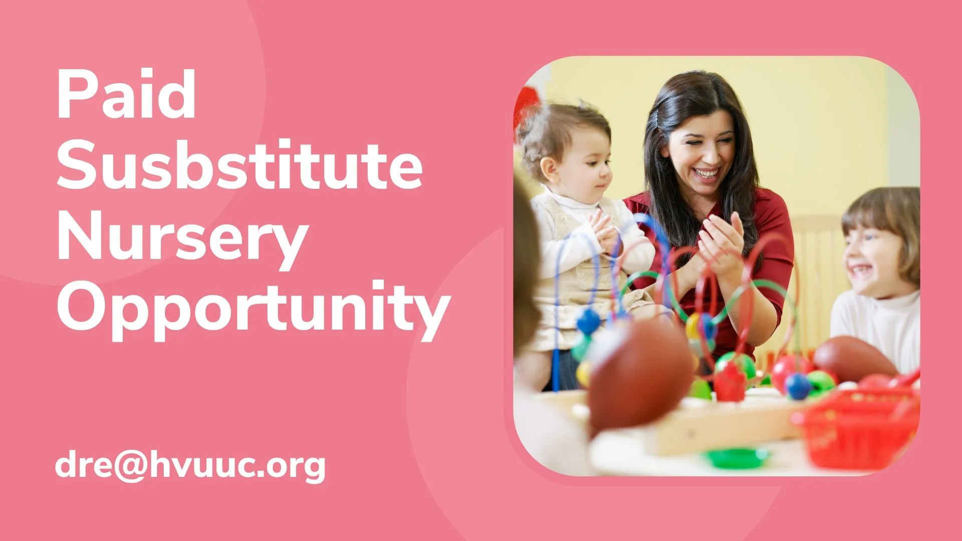 Paid Nursery Caregiver Substitute Opportunity