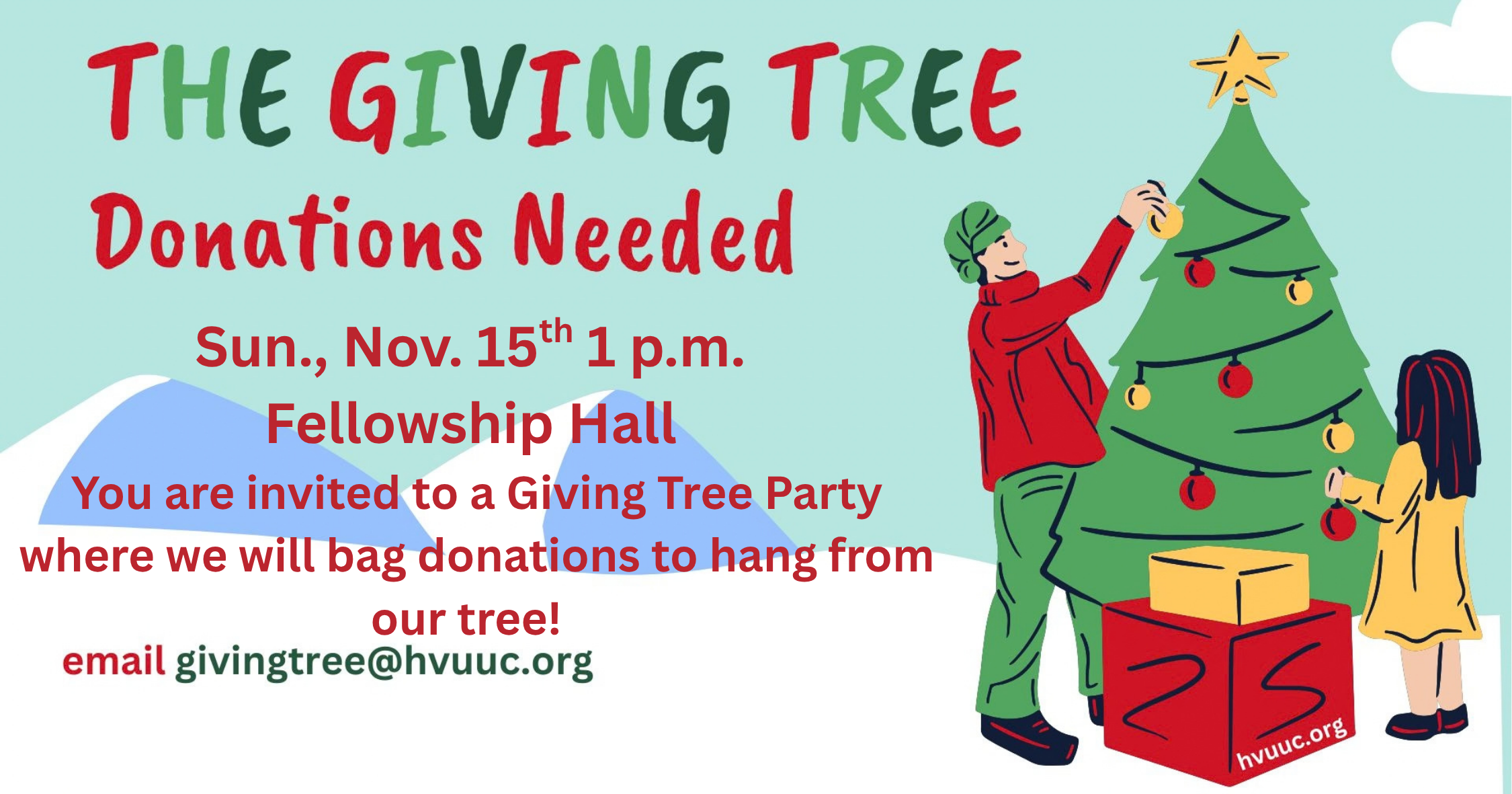 Giving Tree Donation Bagging Party