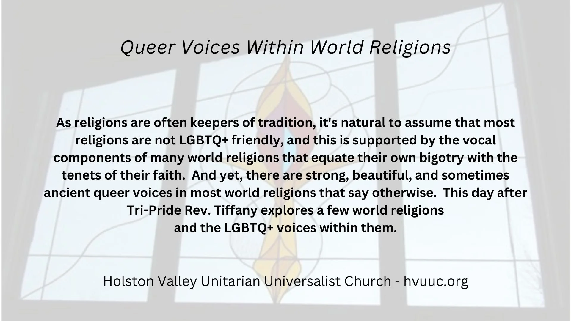 Queer Voices Within World Religions