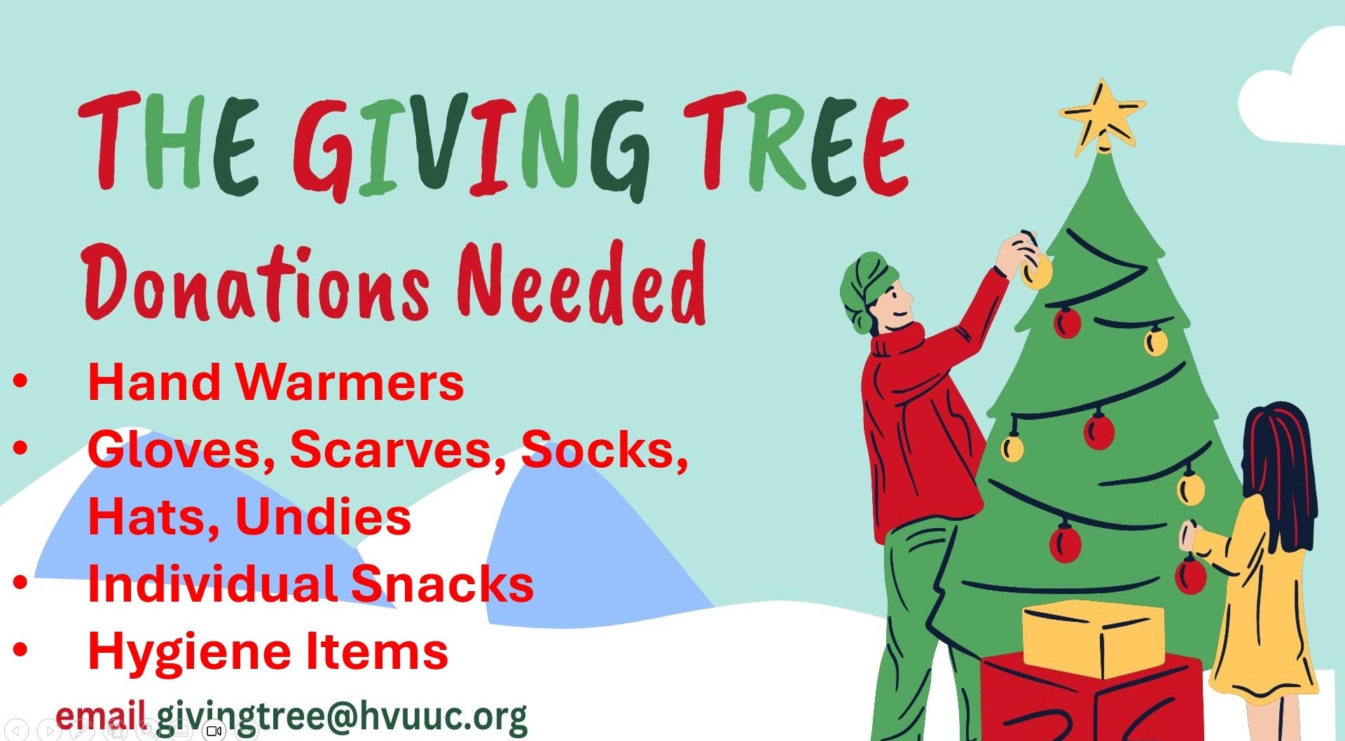 Giving Tree &amp; Winter Coat Donations Needed