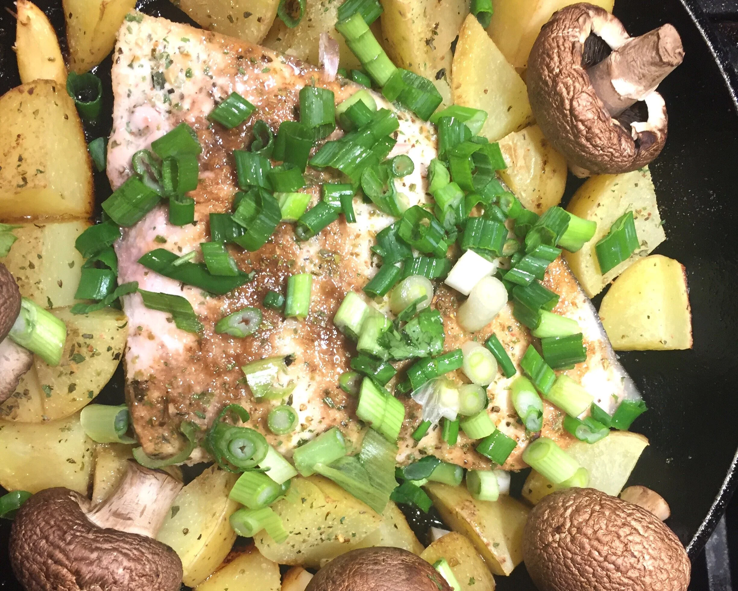 Sword Fish in Cast Iron Pan — Chef Josef's Seasonings Sonoma County, CA