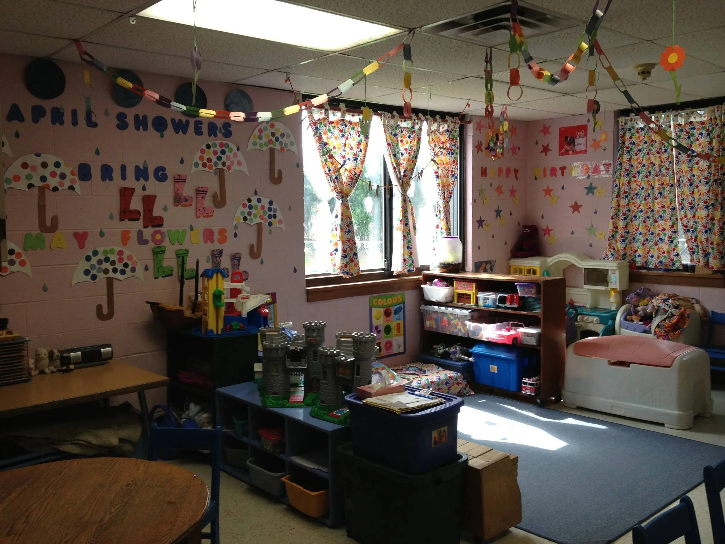 Preschool children learning and playing together