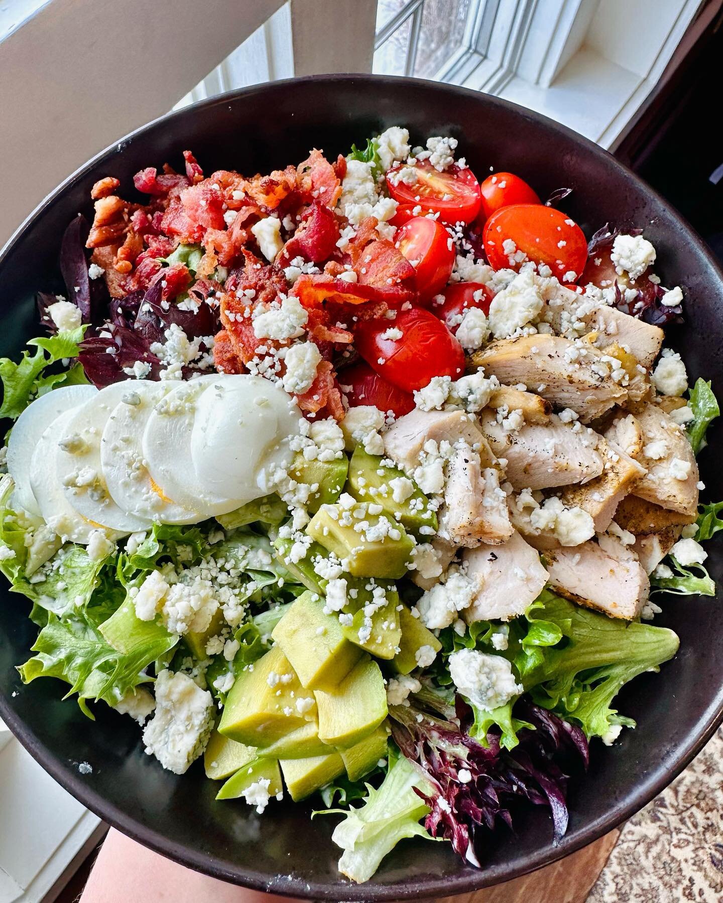 Today&rsquo;s Brunch Special! Delaney&rsquo;s Cobb Salad tossed in bleu cheese dressing topped with diced chicken, bacon bits, avocado, tomato, and a hard boiled egg.
&bull;
&bull;
&bull;
&bull;
Seats are still available! Stop by and try this special
