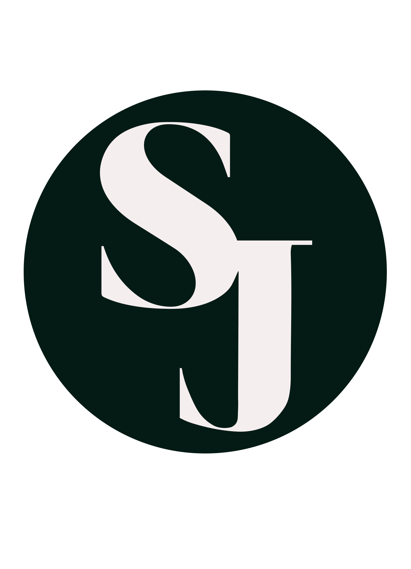A logo featuring a large white capital 'S' and a white lowercase 't' on a dark green circular background.