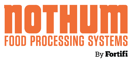 Logo of Nothum Food Processing Systems Fortifi with large orange text and black background
