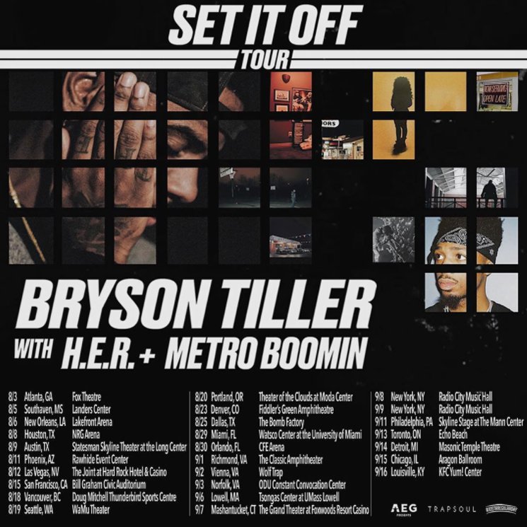 Fresh Off True To Self Album Bryson Tiller Announces Set It Off Tour With H E R And Metro Boomin Lindsey Gamble