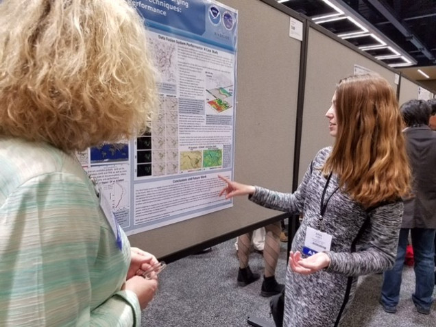 Riverside employee, Erin, presenting her poster at the AMS 2017 Annual Conference.