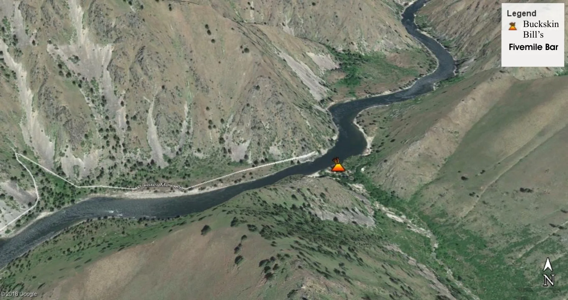 Buckskin Bill’s Fivemile Bar along the Main Salmon River in Idaho