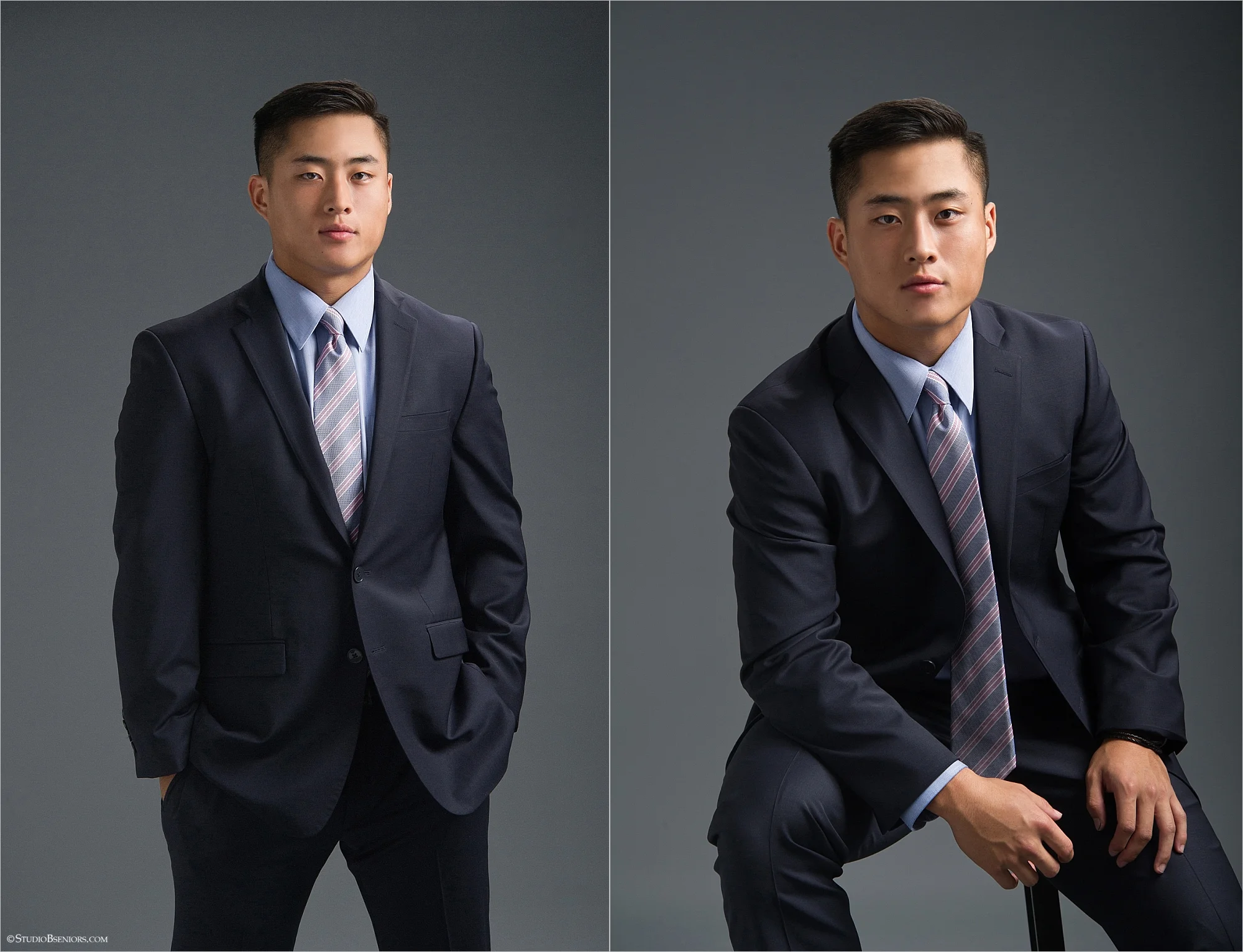 Studio B Portraits senior pictures of handsome Asian guy in suit and tie.jpg