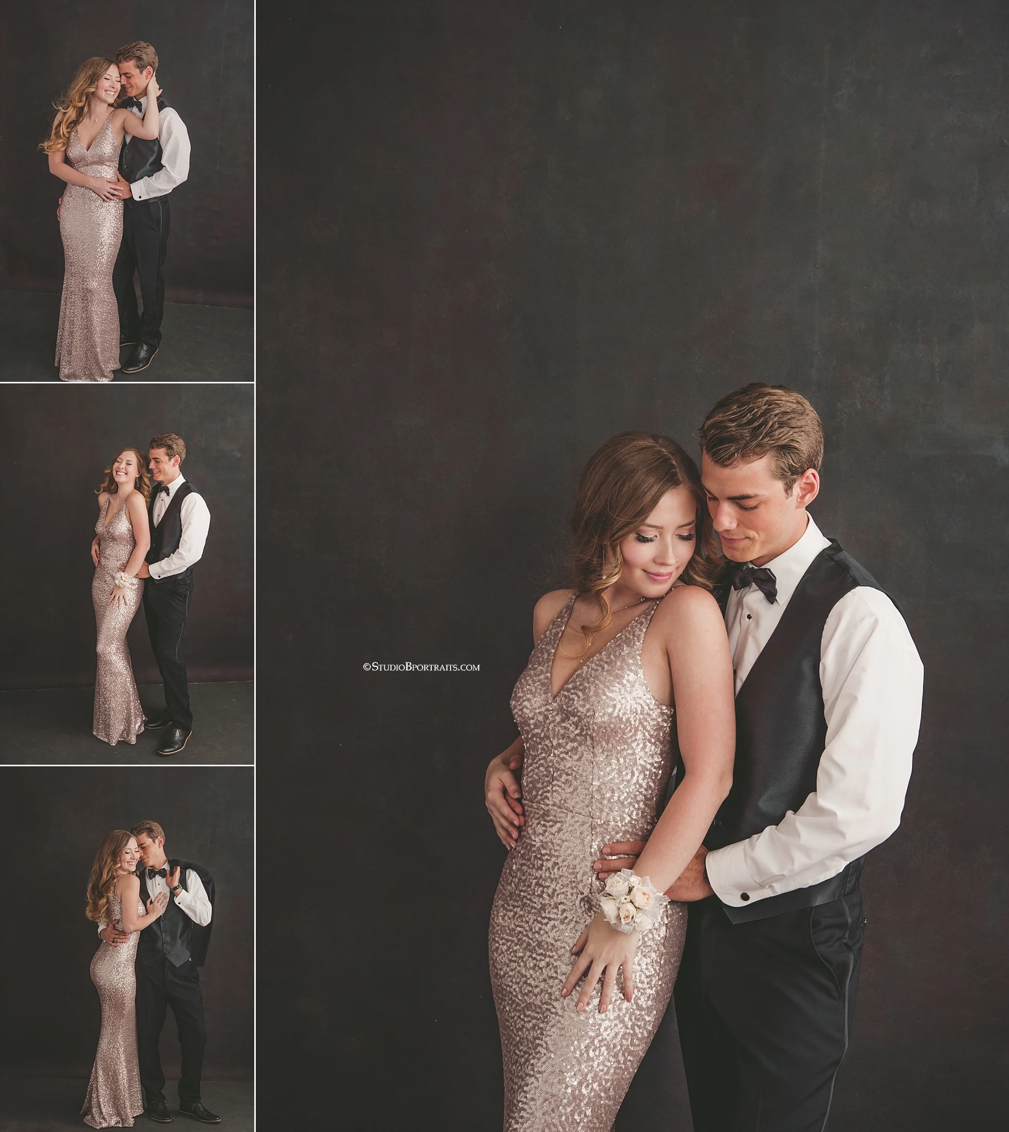 Studio B Portraits_Vanity Fair inspired senior pictures in formal gown and tux_0095.jpg