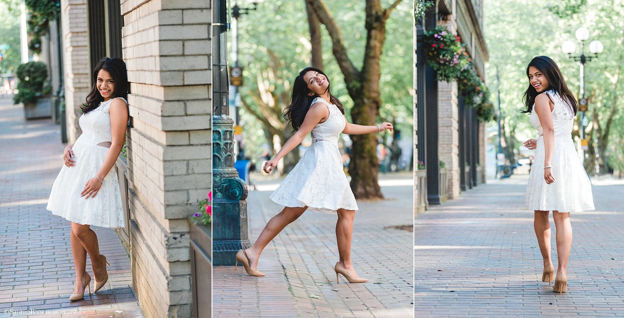 Class of 2019 Kaitlin shows us that above the knee lace is pretty and picture perfect from every angle