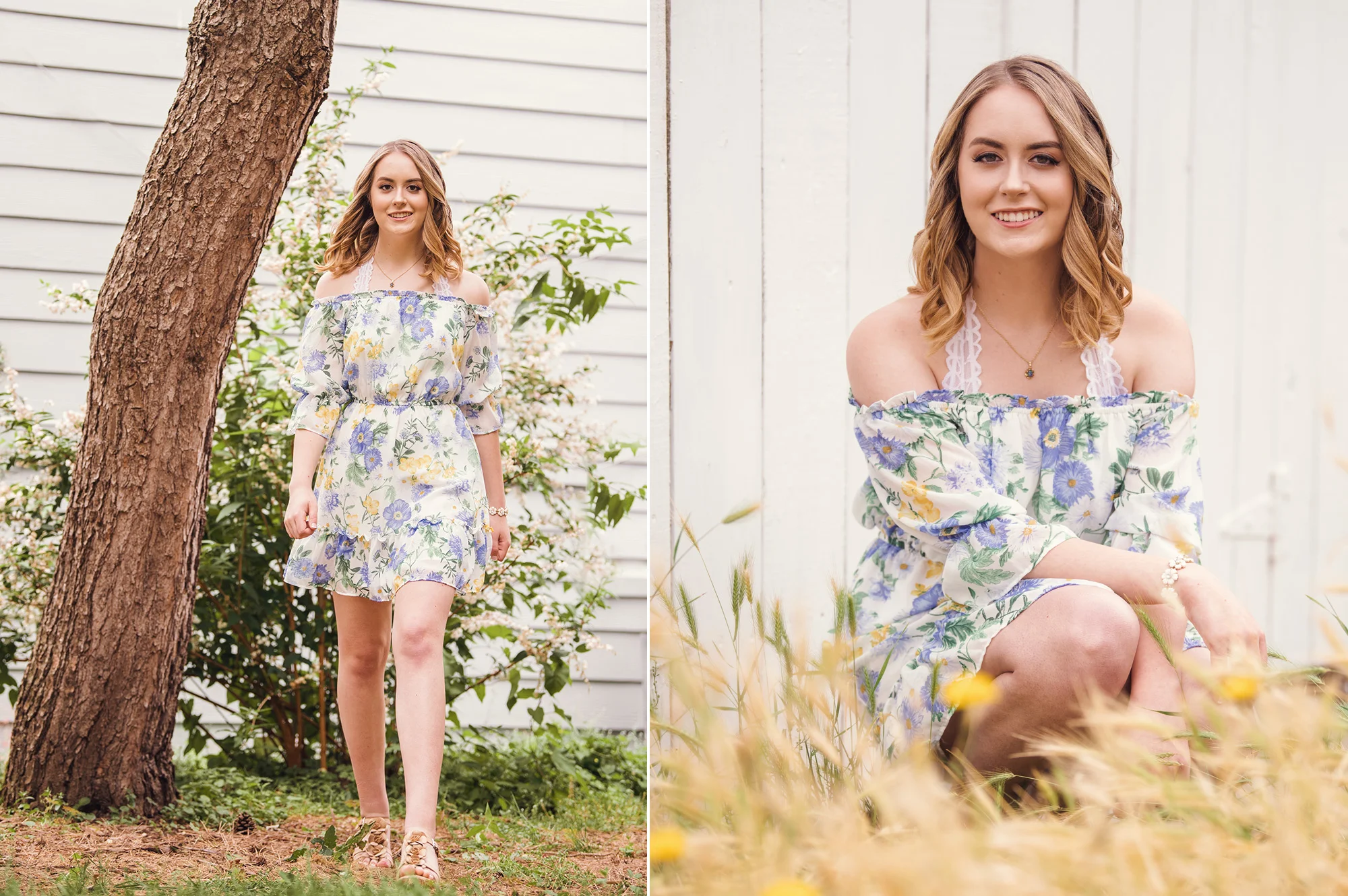 Studio B Portraits_Pretty high school senior in floral dress sitting in golden grass2.jpg