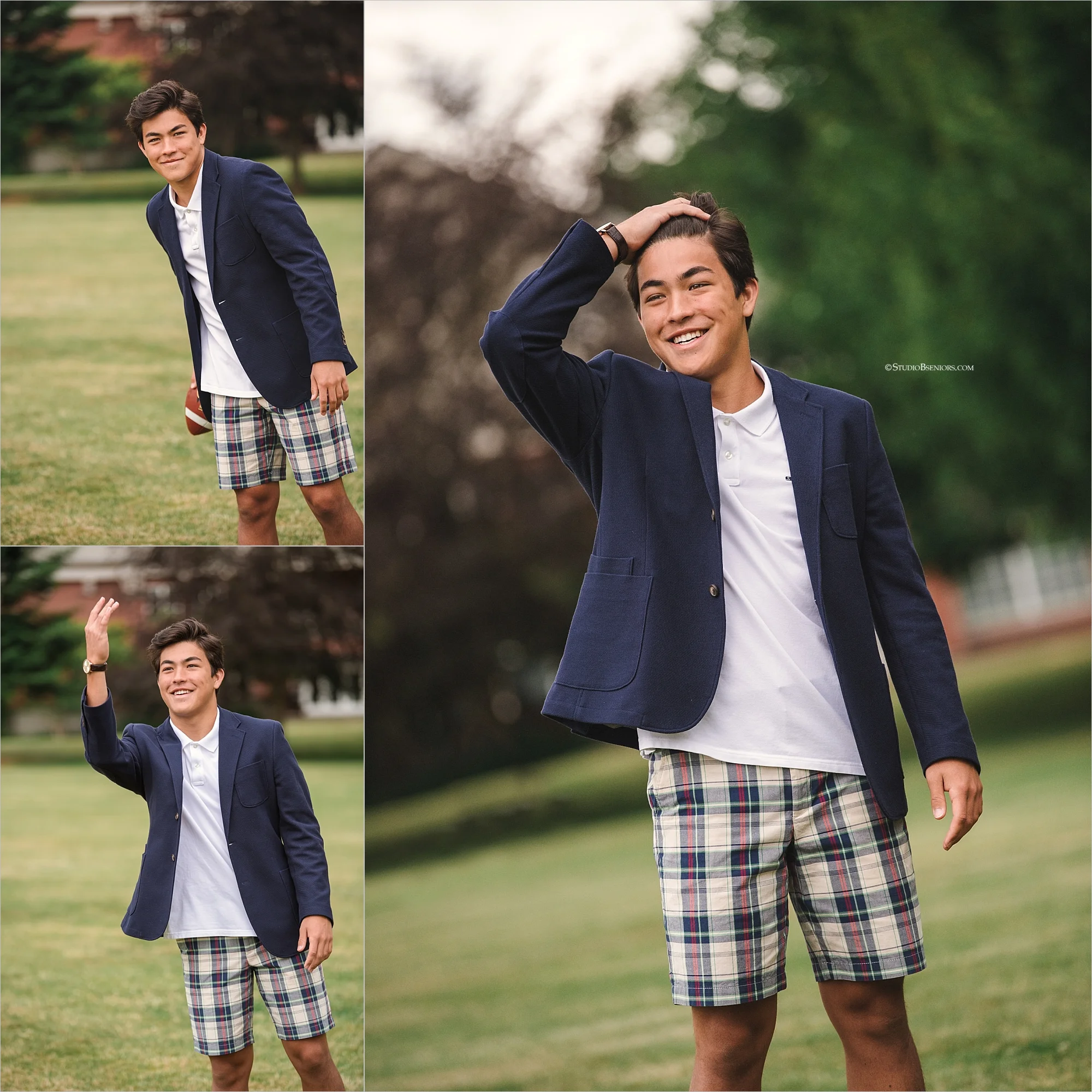 Studio B Portraitsw_Best senior pictures photographer in Seattle_handsome senior boy in blue blazer_0129.jpg