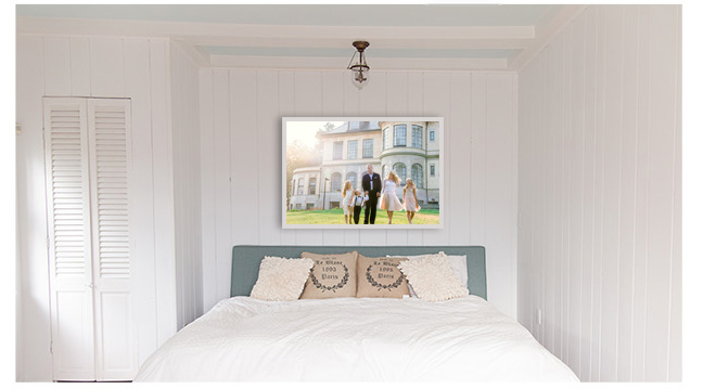 Studio B Portraits complimentary design service uses the power of virtual renderings to help you visualize your beautiful wall portraits in your home.