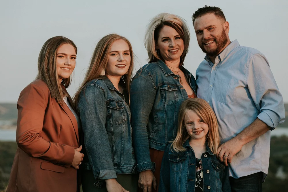 Family session at golden hour