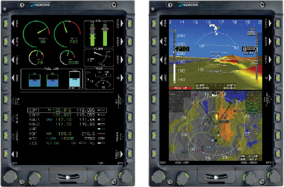 The Electronic Flight Instrument System IDU-680 for Fixed Wing Aircraft is shown above. Genesys’ EFIS product allows a pilot to have superior situational awareness, reduced workload and greater command and control.