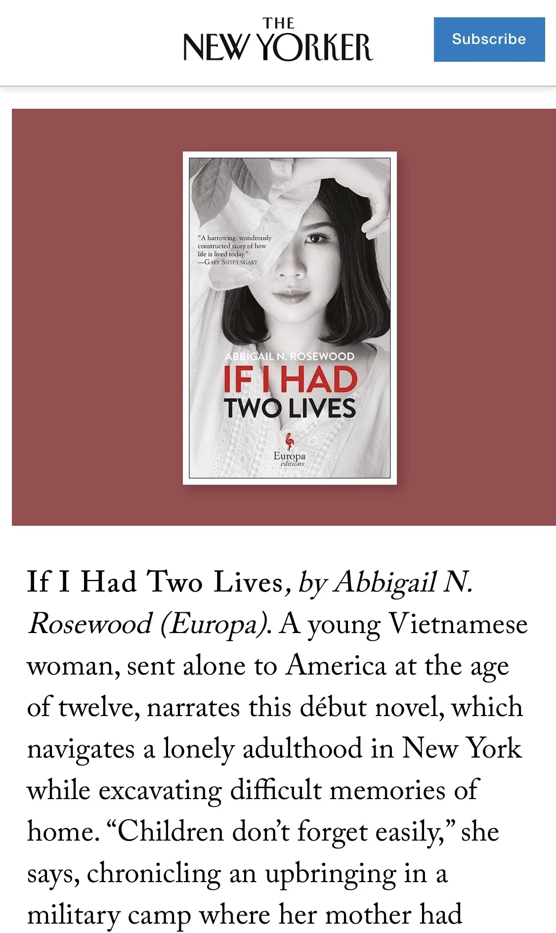 The New Yorker: Briefly Noted Book Reviews