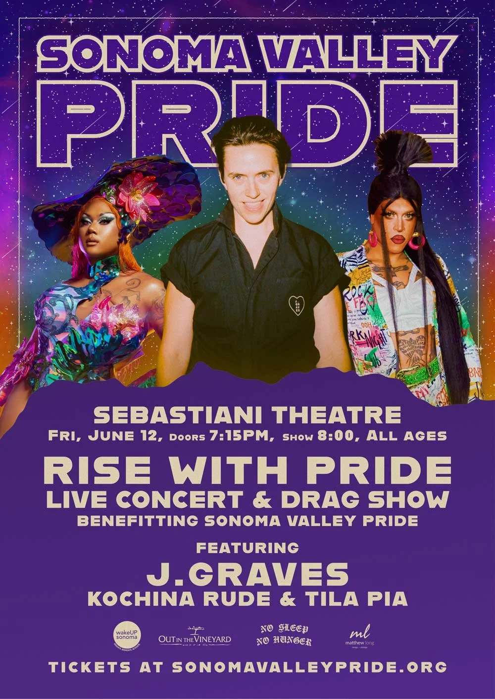 We Rise With Pride – First Annual Concert Benefitting Sonoma Valley Pride featuring J. Graves, Kochina Rude &amp; Tila Pia