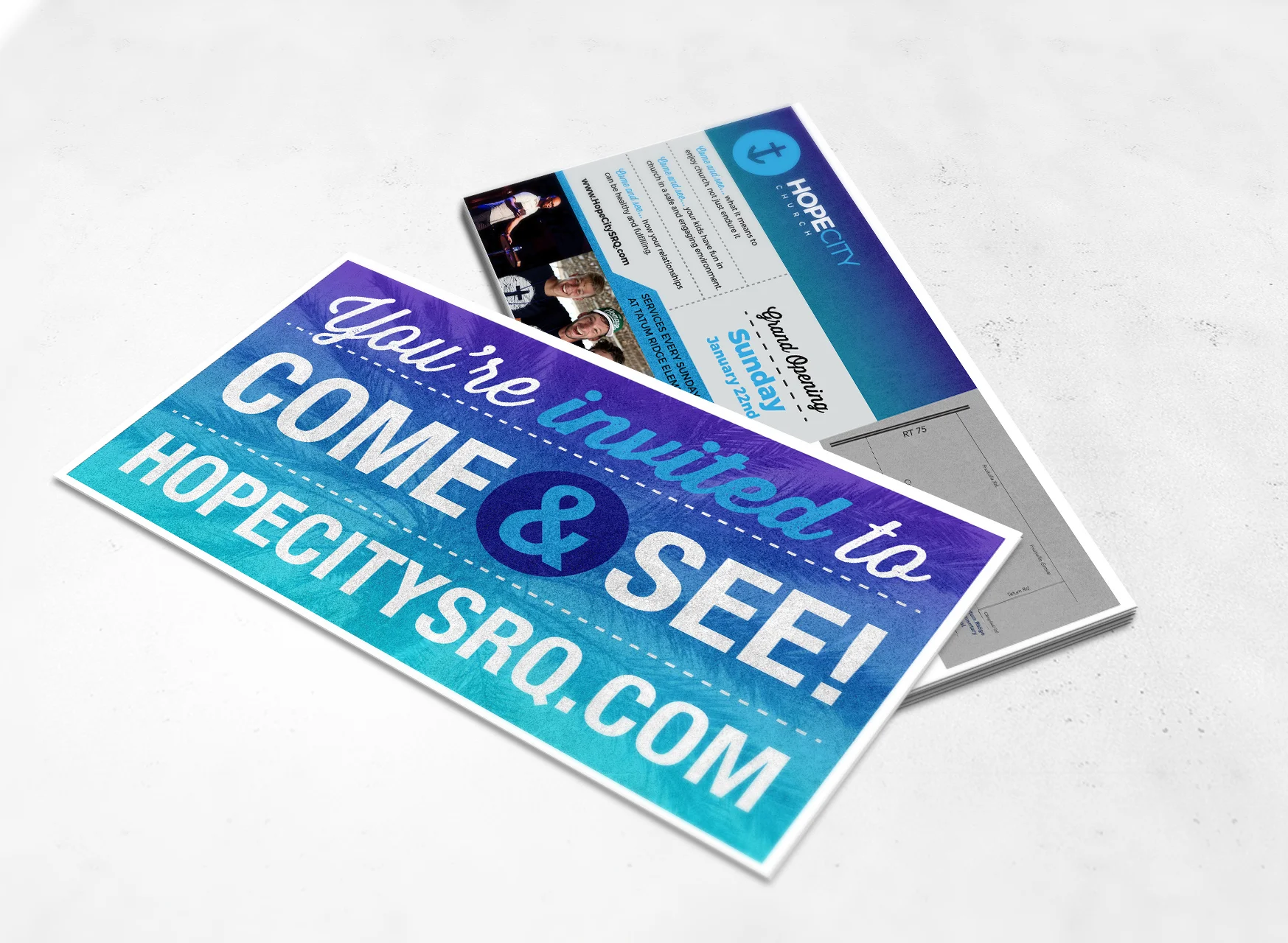 Hope City Church Launch Invite Postcard