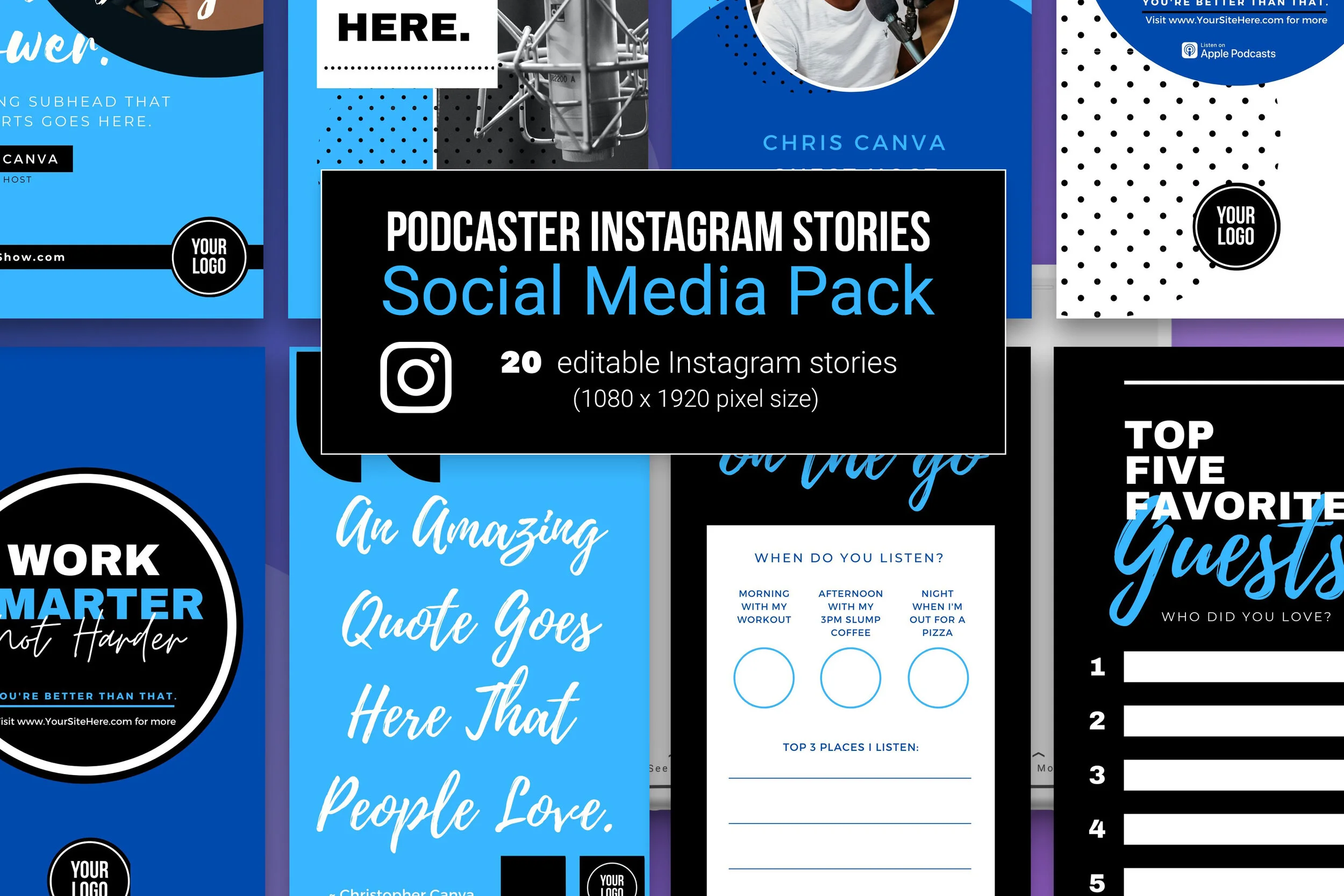 Canva Podcast Instagram Stories Templates