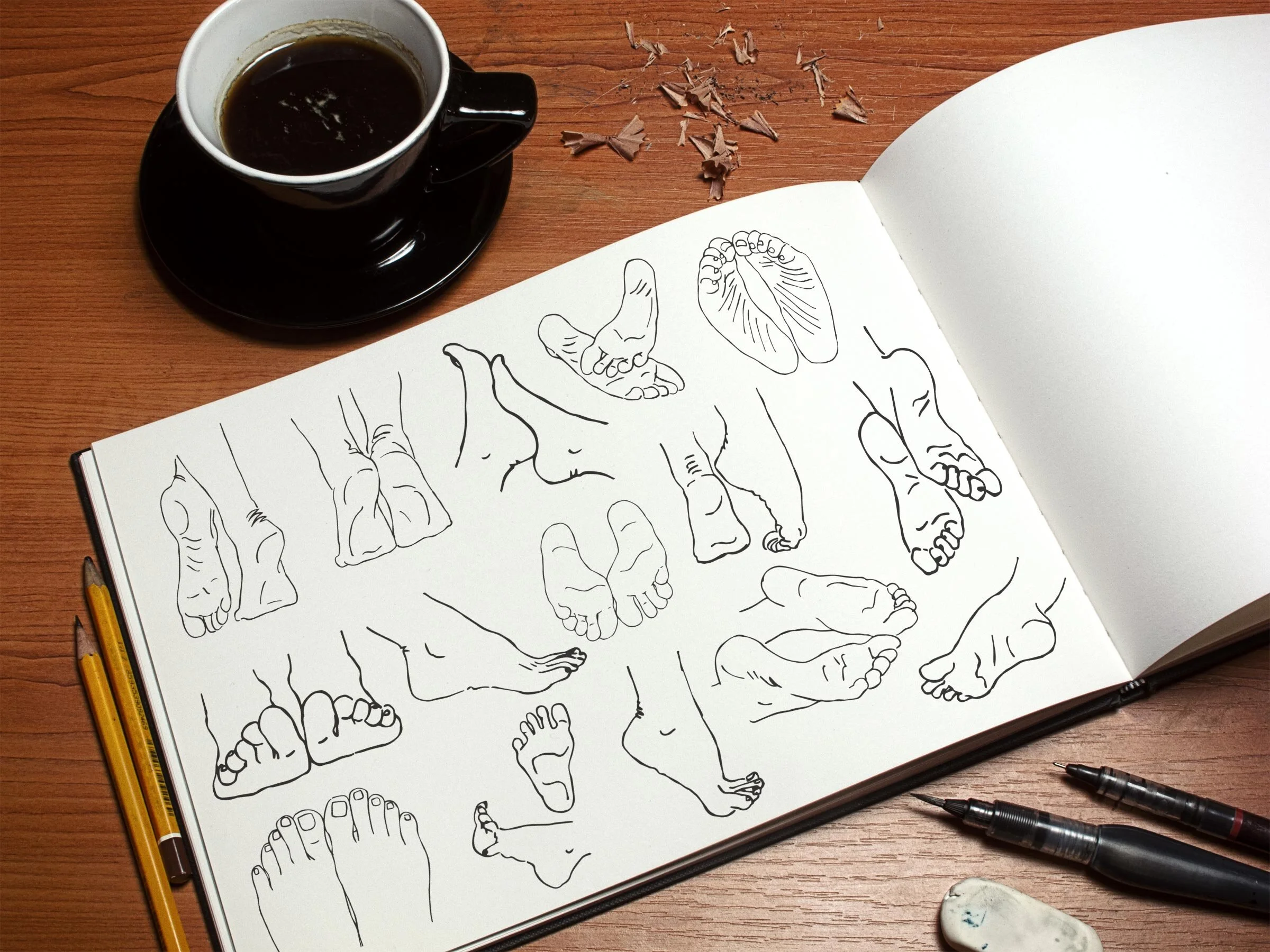 Hand-drawn Feet Sketches