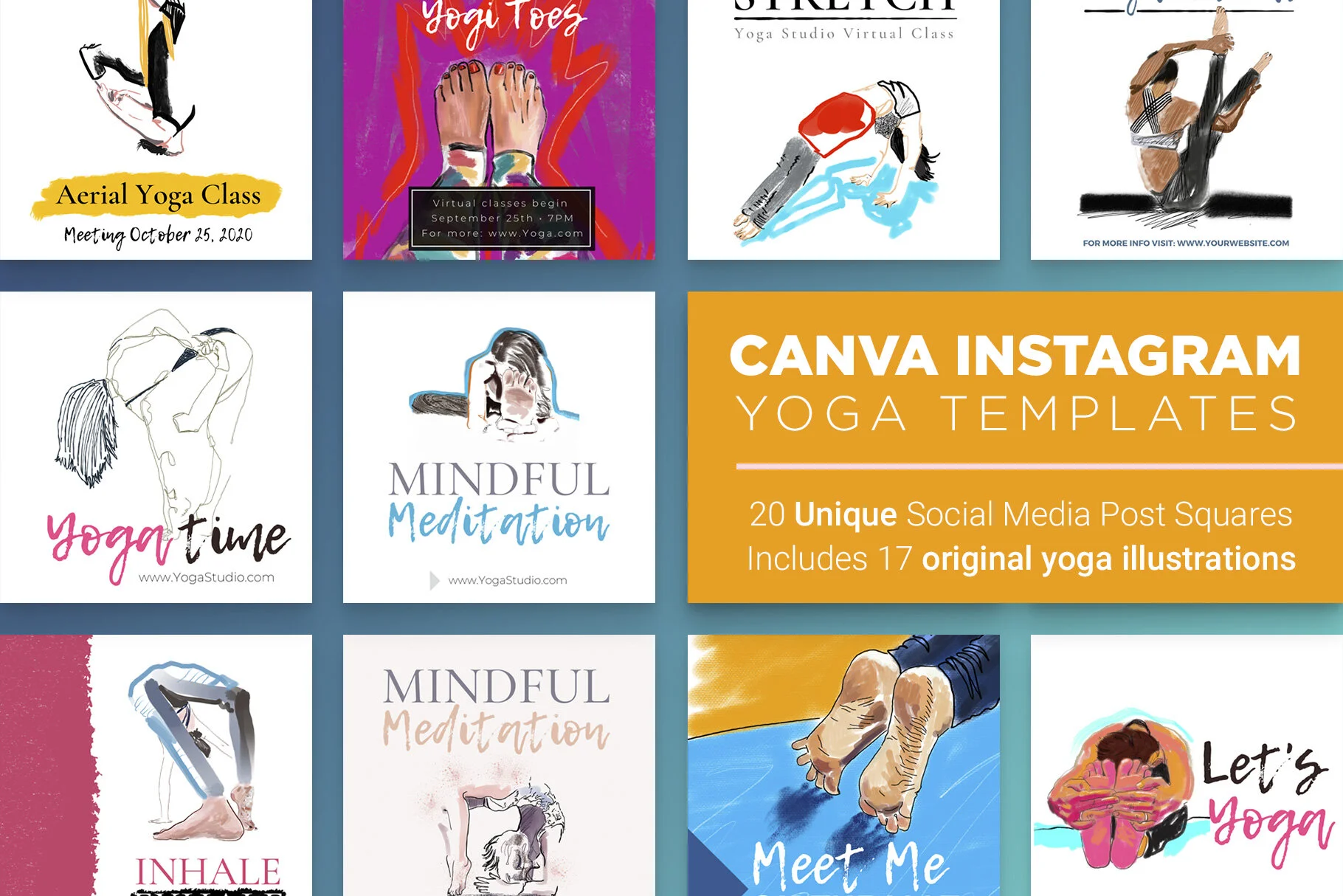 Canva Instagram Yoga Templates