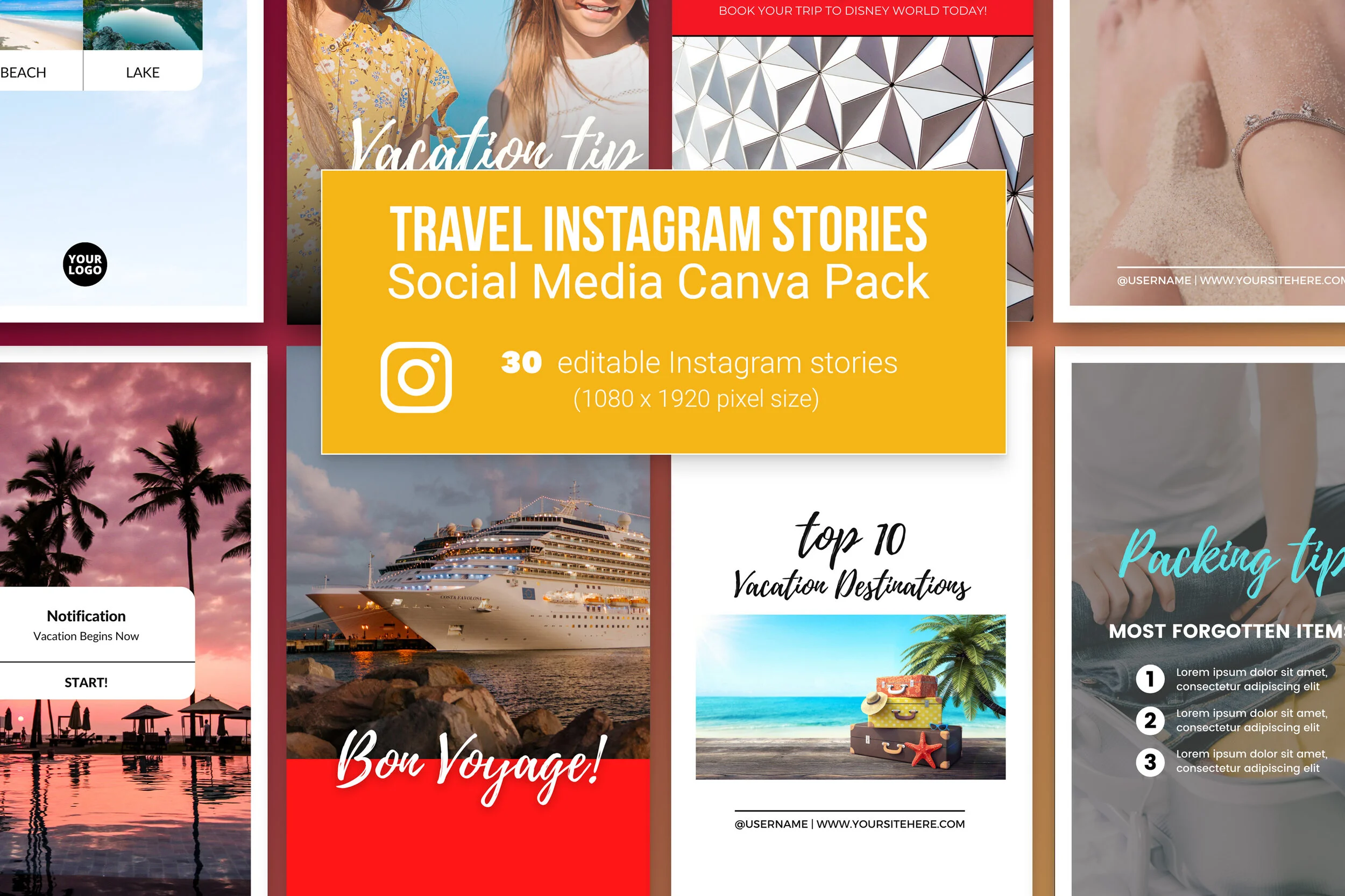 Travel Canva Instagram STORIES Templates