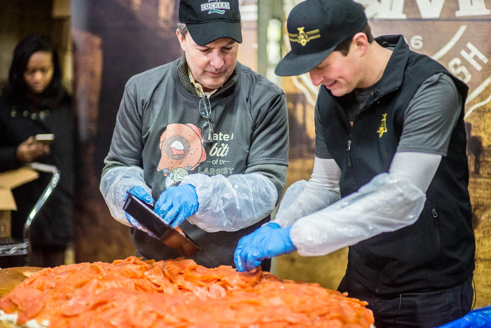 Guinness World Record attempt at the largest Bagel & Lox at Acme Smoked Fish (February 9, 2018)