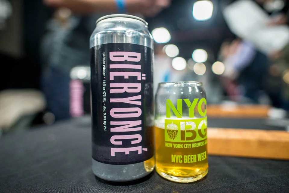 Bïeryoncé, a beer made by Lineup Brewing that has undergone a name change, at NYC Beer week Opening Bash on Saturday, February 24, 2018.